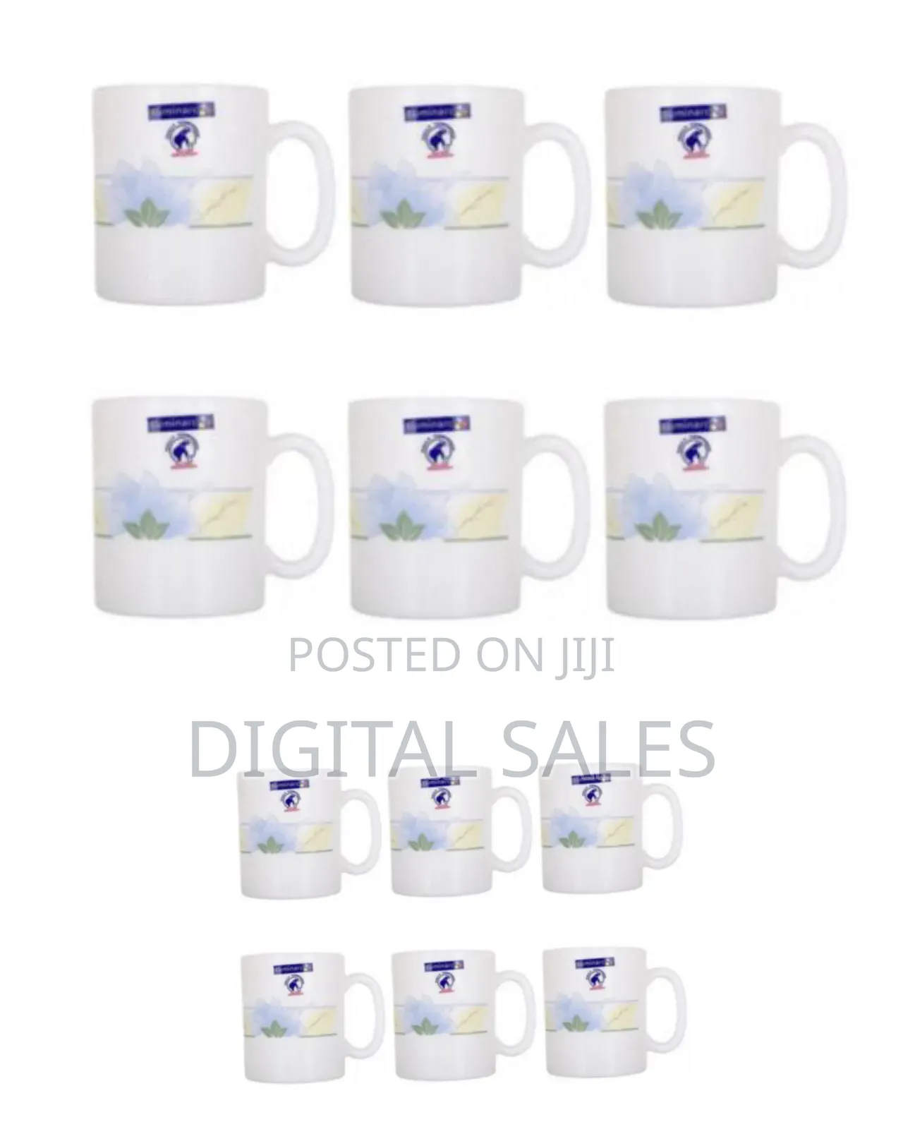 Luminarc 6 Pieces of Luminarc Tea Coffee Mugs Cups-Blue
