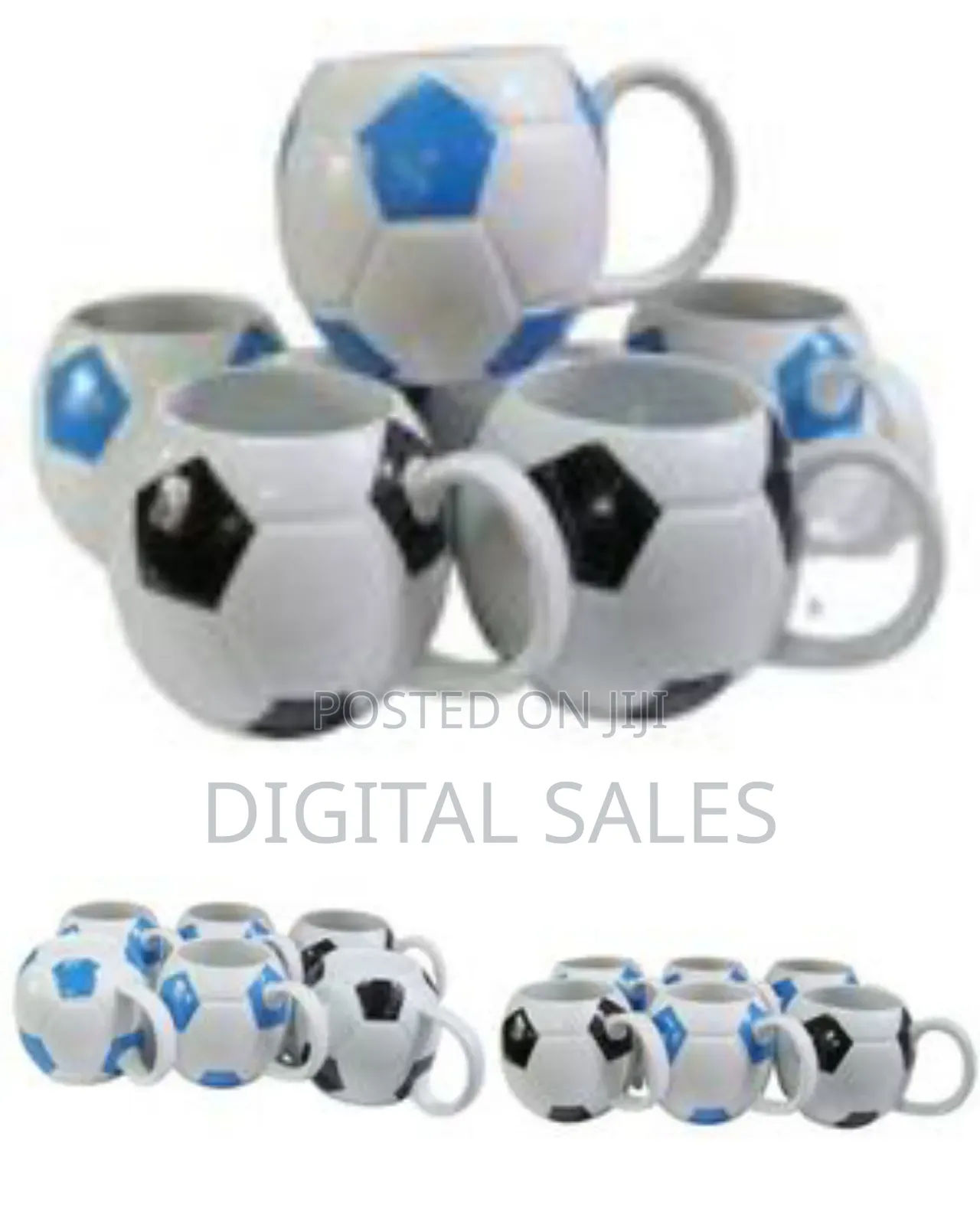 6 Pieces of Round Football Pot Coffee Tea Cups Mugs