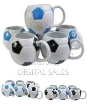 6 Pieces of Round Football Pot Coffee Tea Cups Mugs