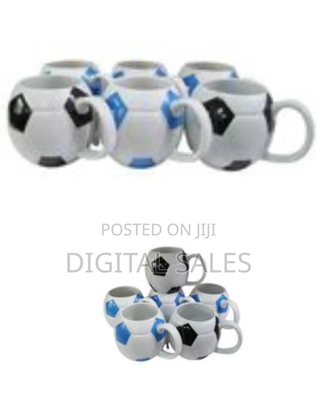 6 Pieces of Round Football Pot Coffee Tea Cups Mugs