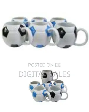6 Pieces of Round Football Pot Coffee Tea Cups Mugs