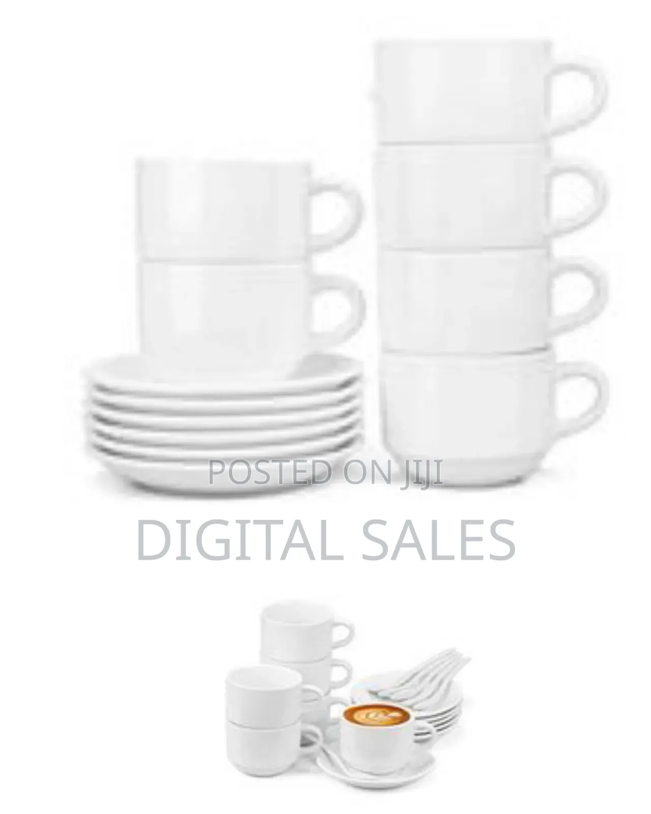 Restaurants and Office 6 Piece Cups and 6 Saucers