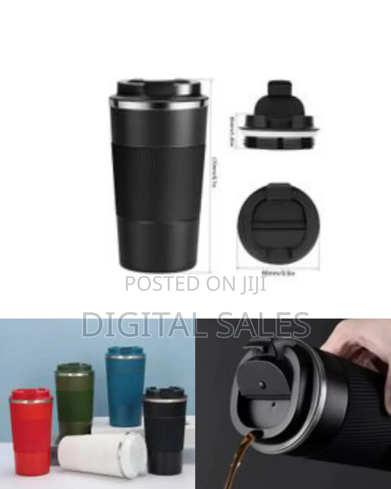 1 Piece of Lined Steel Vacuum Insulated Coffee Cup Double Walled Car