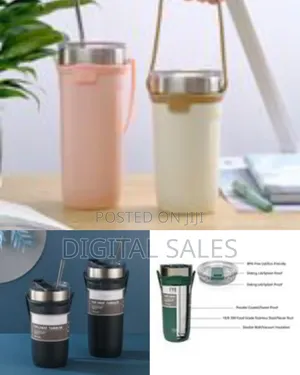 Stainless Steel Travel Tumbler Insulated Coffee Mug With Lid, Straw