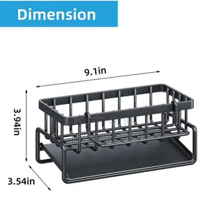 1 Piece of Metal Kitchen Countertop Sink Organizer Draining Rack