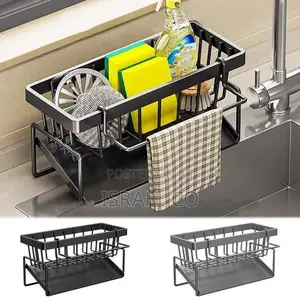 1 Piece of Metal Kitchen Countertop Sink Organizer Draining Rack