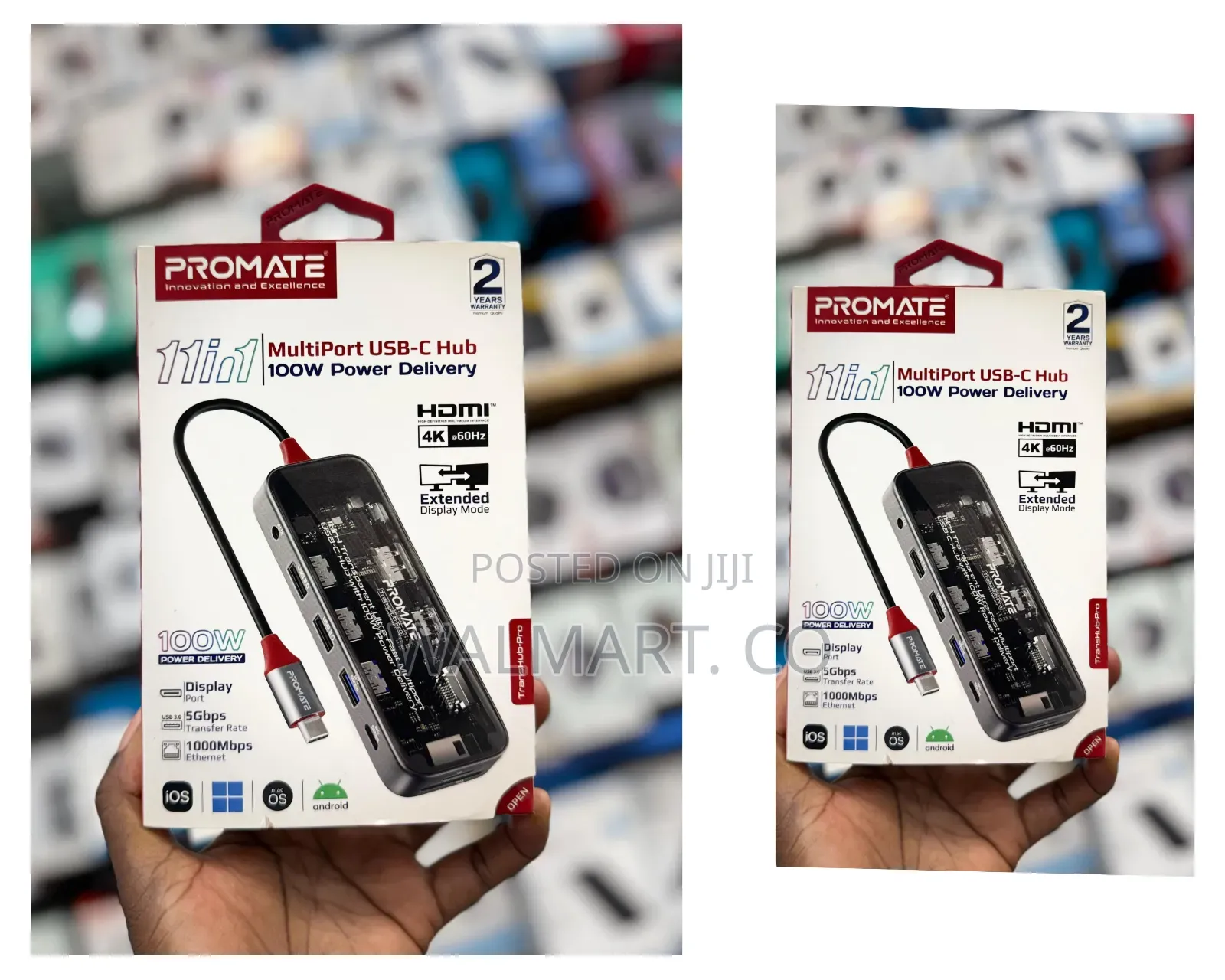 Promate 11 in 1 Multiport Usb-C Hub 100w Power Display