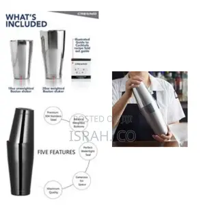 Cocktail Shaker Bar Mixer Strainer Ice Tong Pourer Muddler