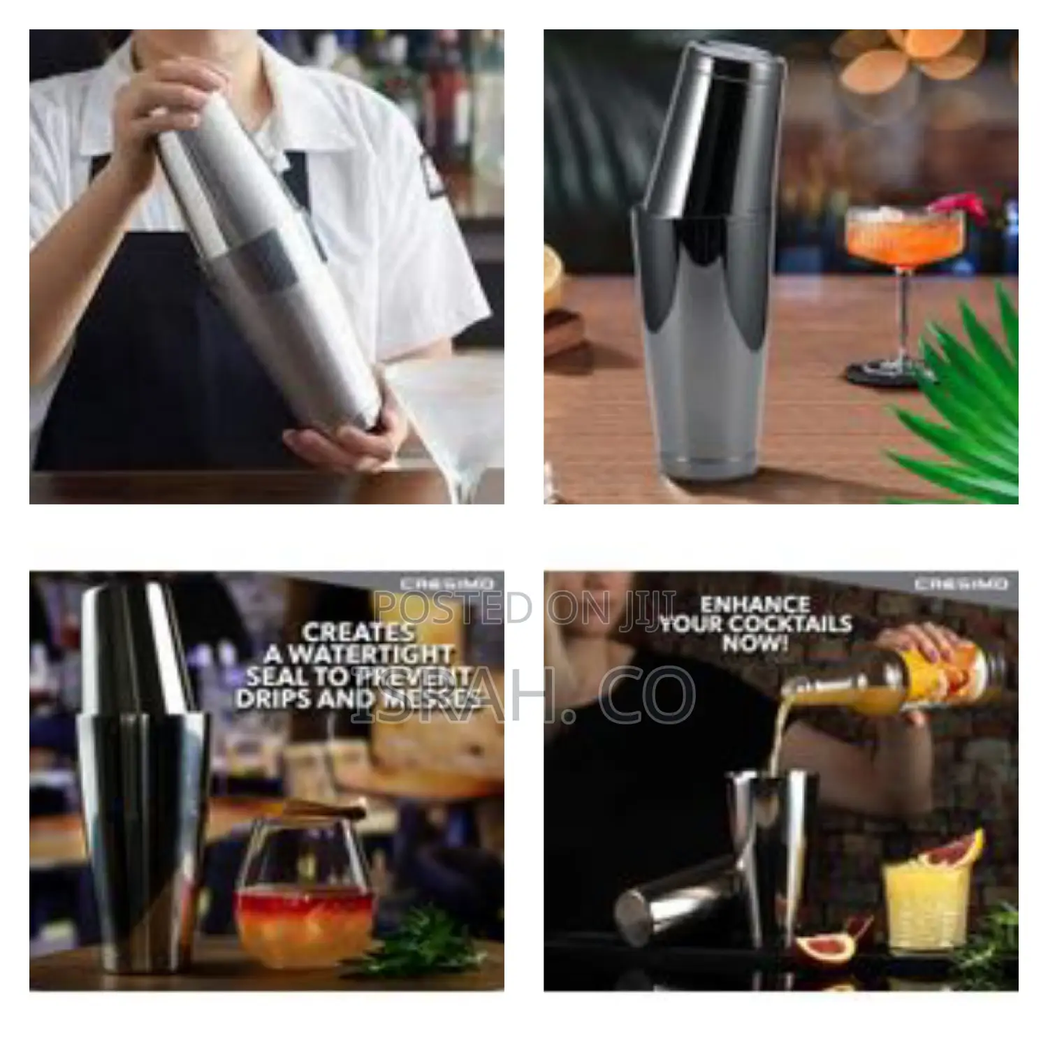 Cocktail Shaker Bar Mixer Strainer Ice Tong Pourer Muddler