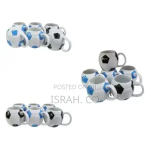6 Pieces of Round Football Pot Coffee Tea Cups Mugs