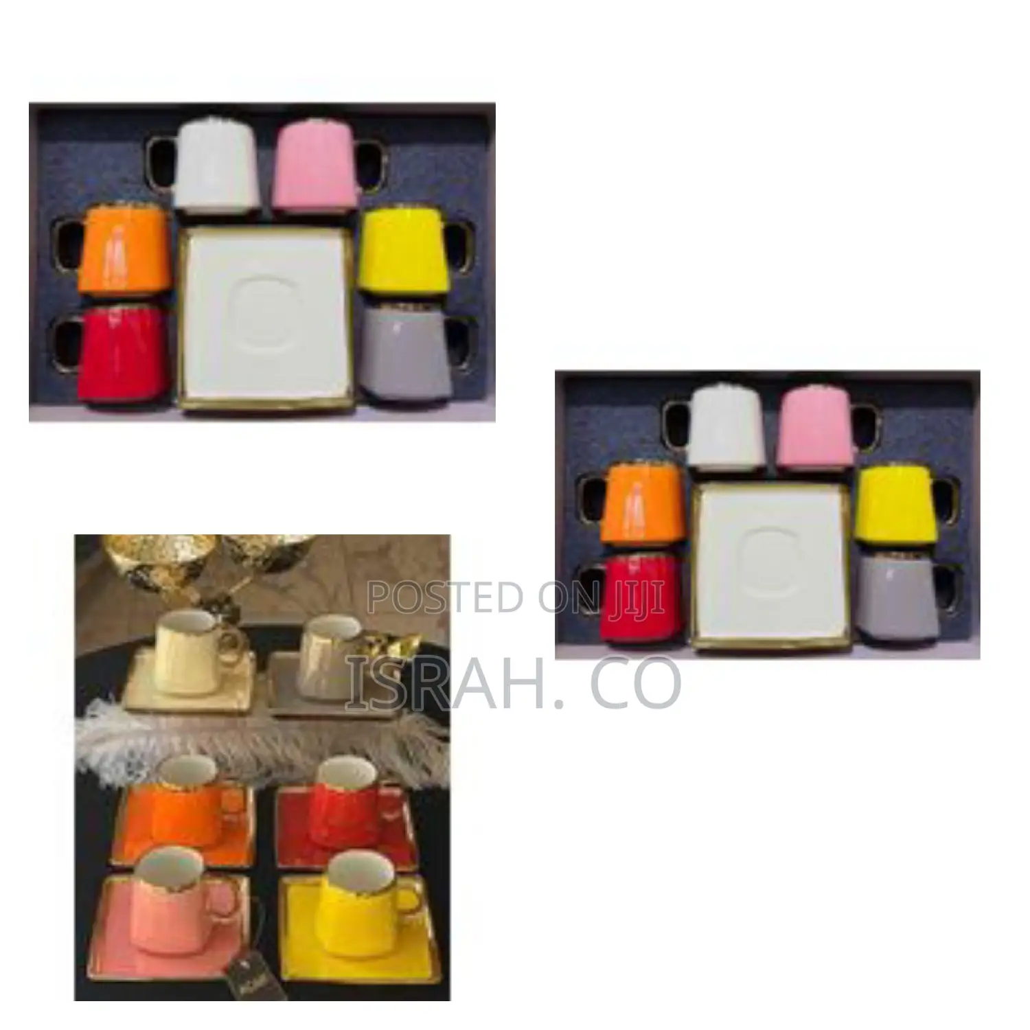 12 Piece Ceramic Coffee Mug With Saucer Set