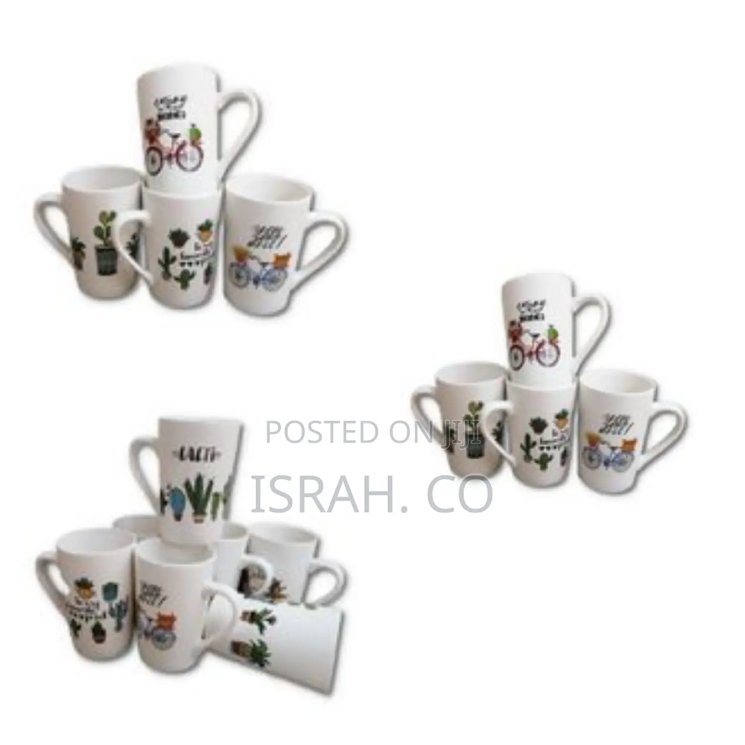 6 Pieces of Mult-Printed Coffee Tea Cups Mugs