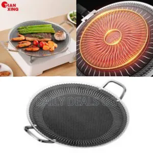 37cm Round BBQ Griddle Pans With Handle Nonstick Barbecues Plate