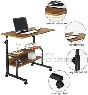 Rolling Laptop Desk With Shelves