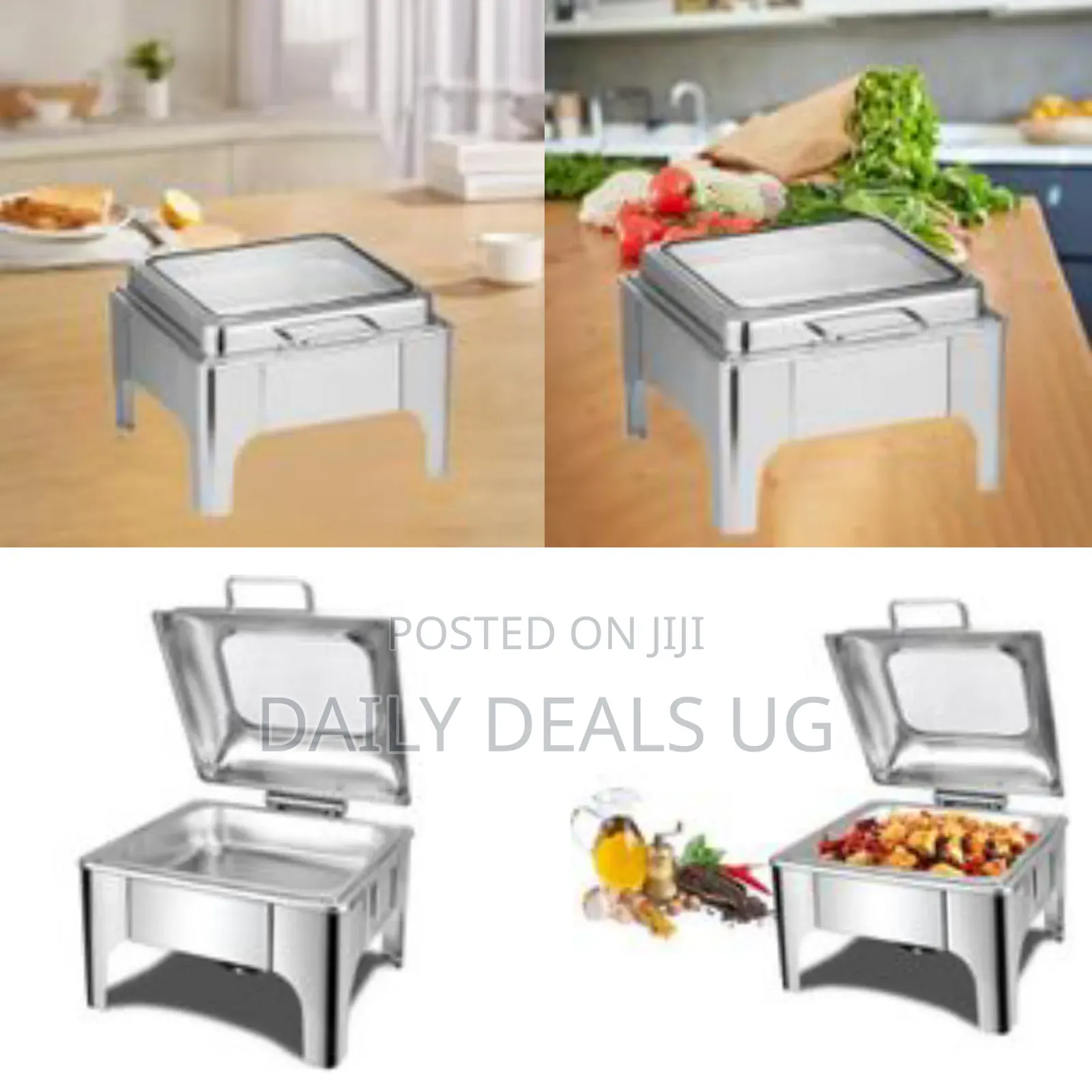 6l Hydraulic Chafing Dish Food Warmers With Frame Water Bowl Tray
