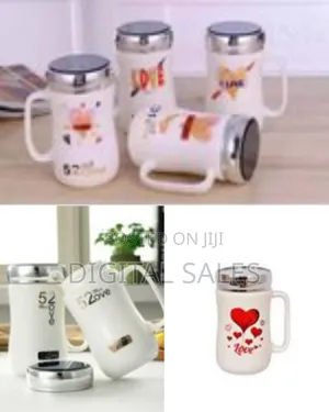 1 Piece of Unique Love Mug With Mirror Lid Ceramic Tea Coffee Mug