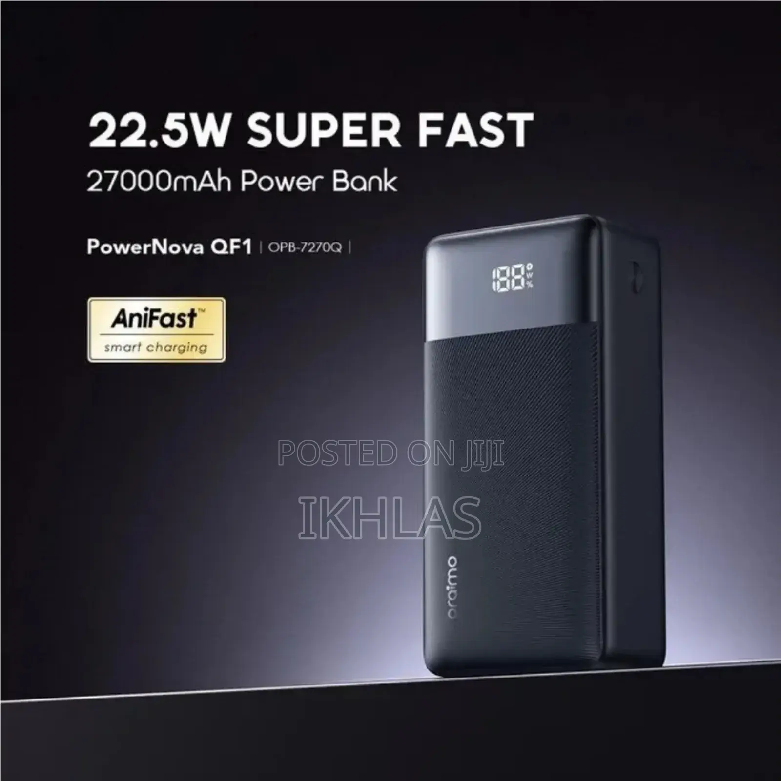 Oraimo 27000mah 22.5w Fast Charging Powerbank With Type C Input N Outp