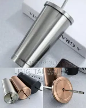 Stainless Steel 500ml Coffee Mug With Lid Tea Cup Thermos Beer Travel