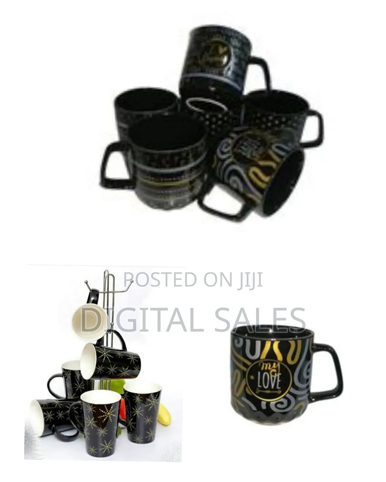 6 Pieces of Star Tea Cups Printed Coffee Mugs Tumblers -