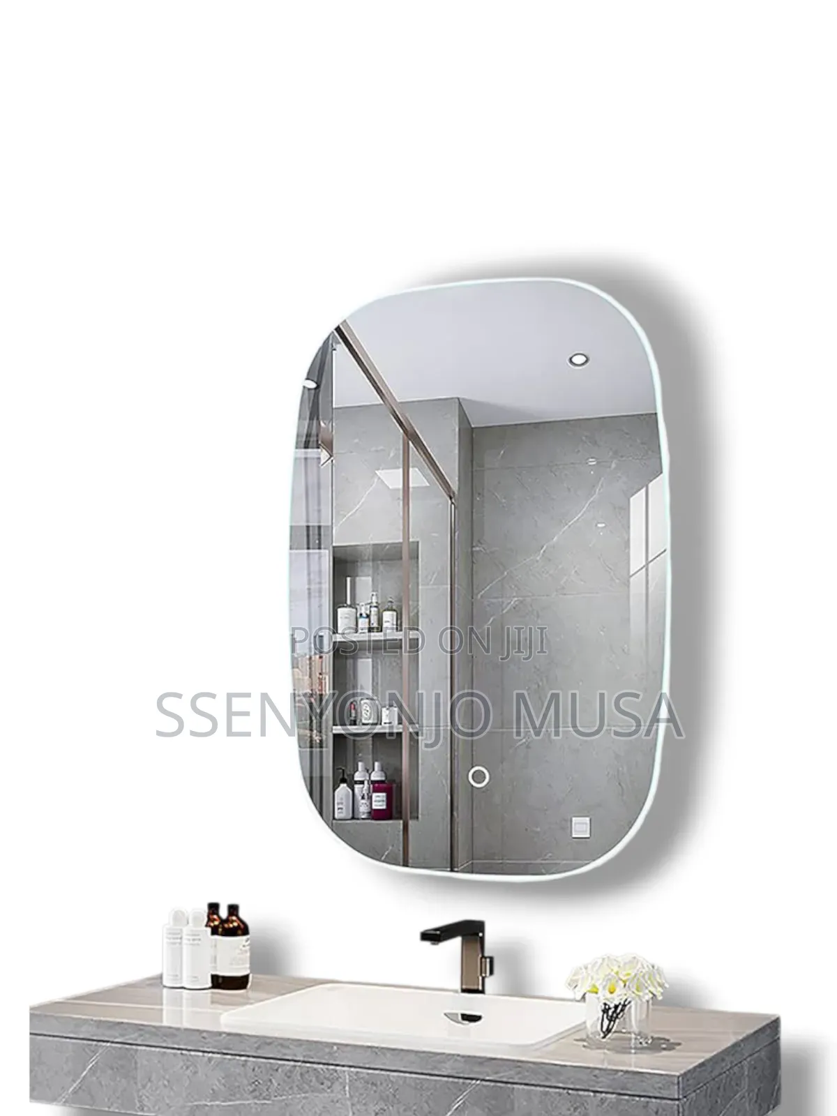 45x60cm Led Bathroom Mirror - Warm Light, Waterproof, Wall -