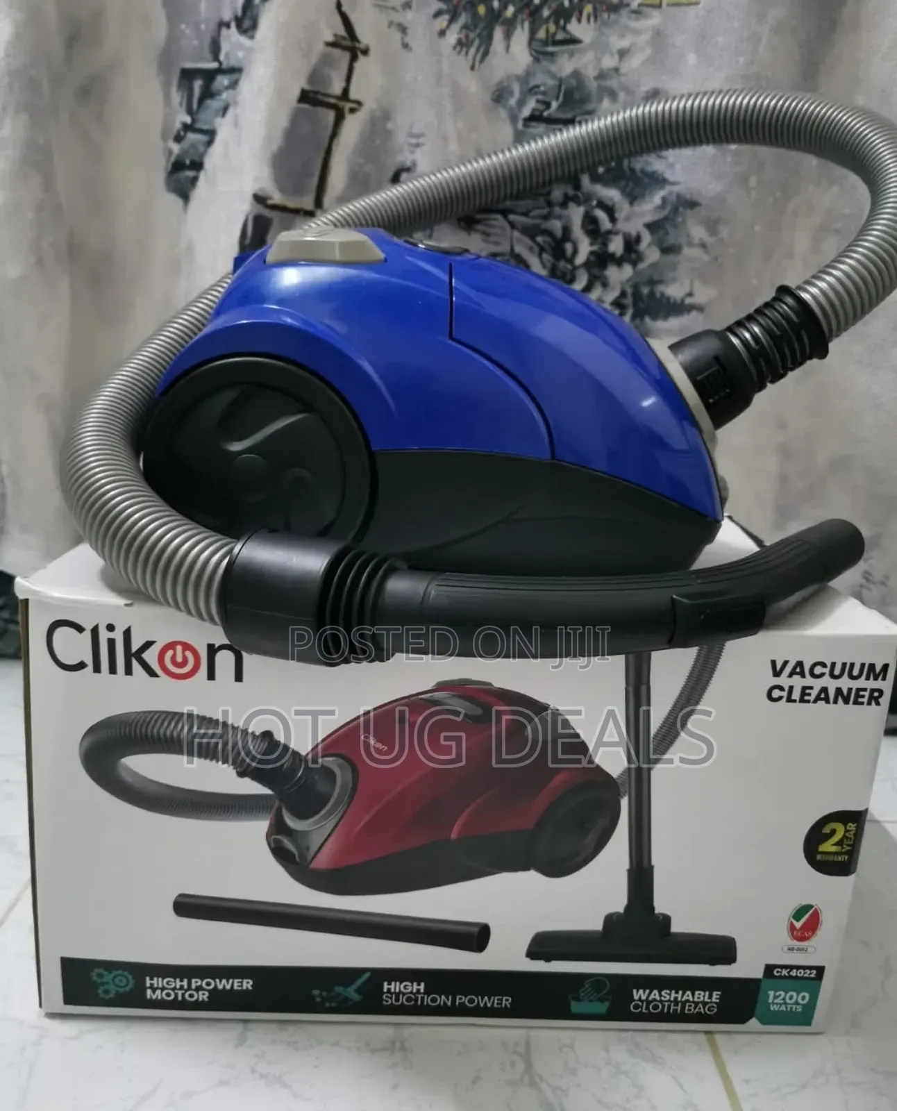 Clikon Vacuum Cleaner With High Power Motor, Washable Cloth Bag