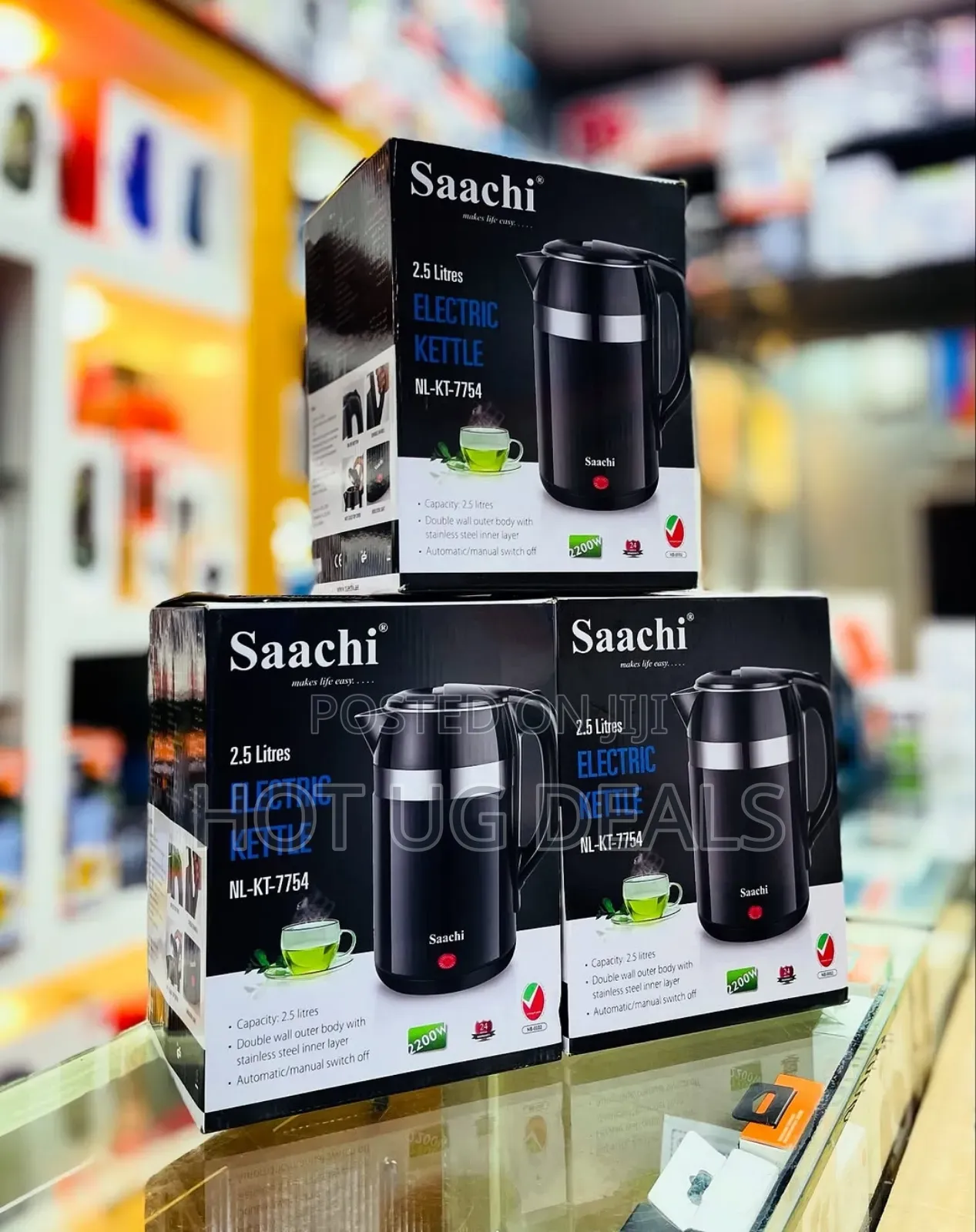 Saachi 2.0l Electric Kettle - Black