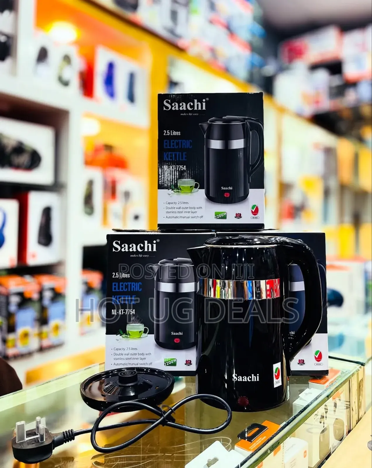 Saachi 2.0l Electric Kettle - Black
