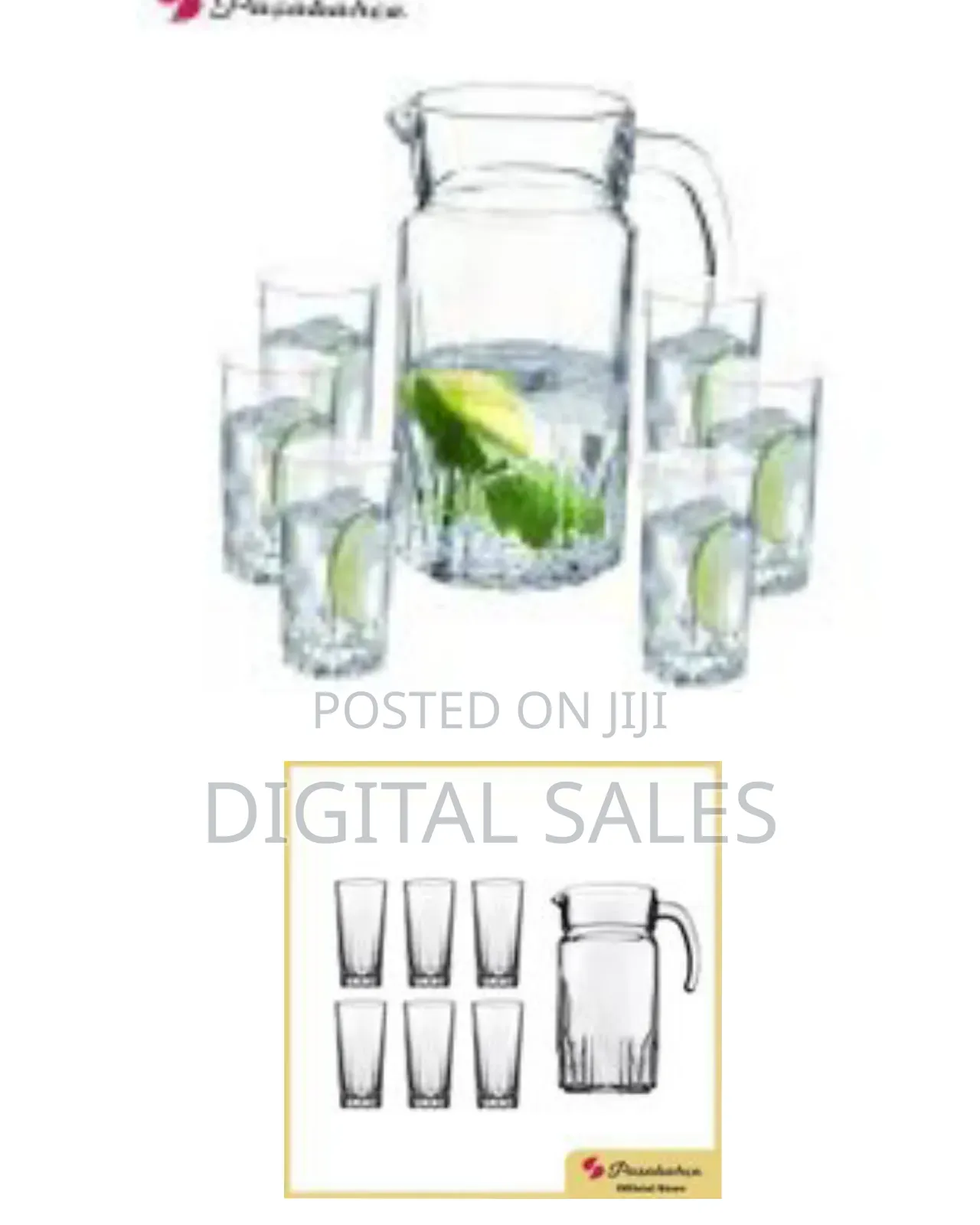 Luminarc 7 Piece Karat Lord Lady Diamond Cut Drinkware Set Water