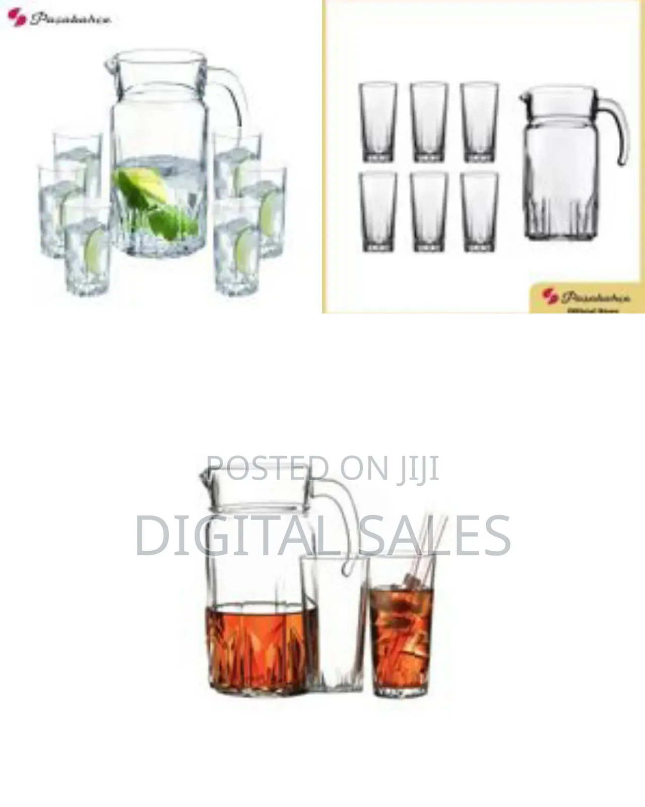 Luminarc 7 Piece Karat Lord Lady Diamond Cut Drinkware Set Water