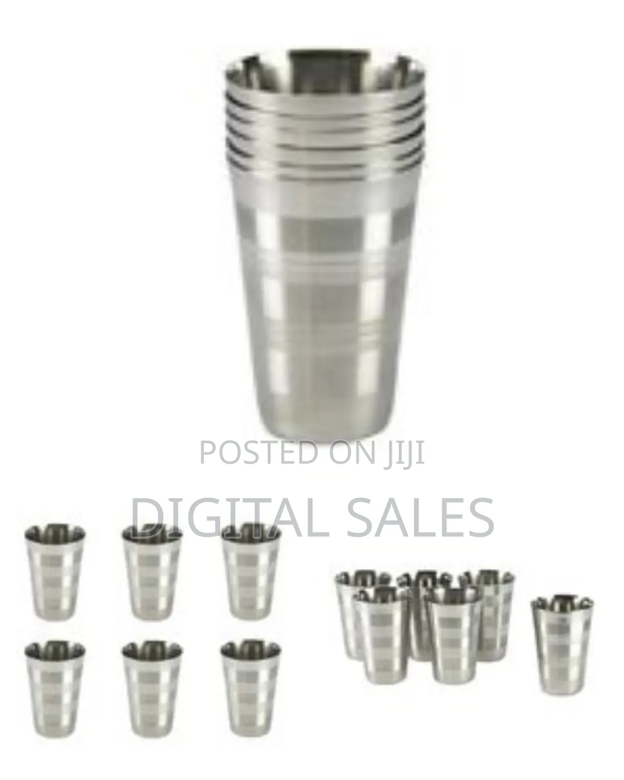 6 Stainless Steel Drinking Tumblers Unbreakable Water Juice Cocktail