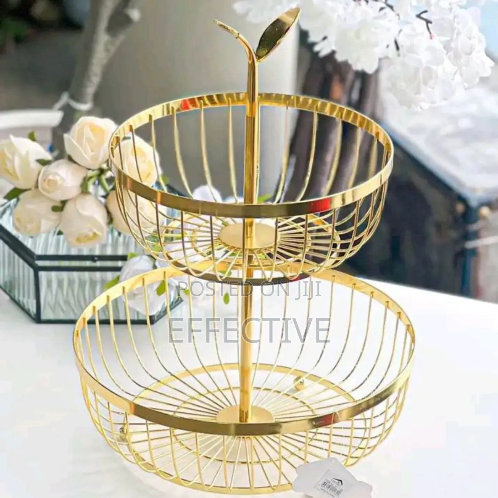 Kangda 3-Tier Gold Fruit Basket