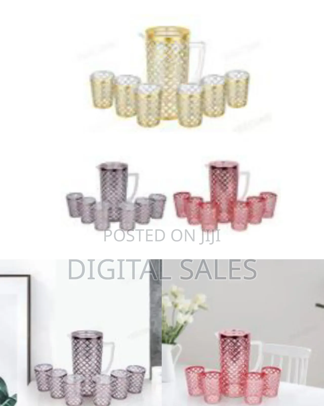 Bpa Free Leak Proof Plastic Water Jug With 6 Tumblers