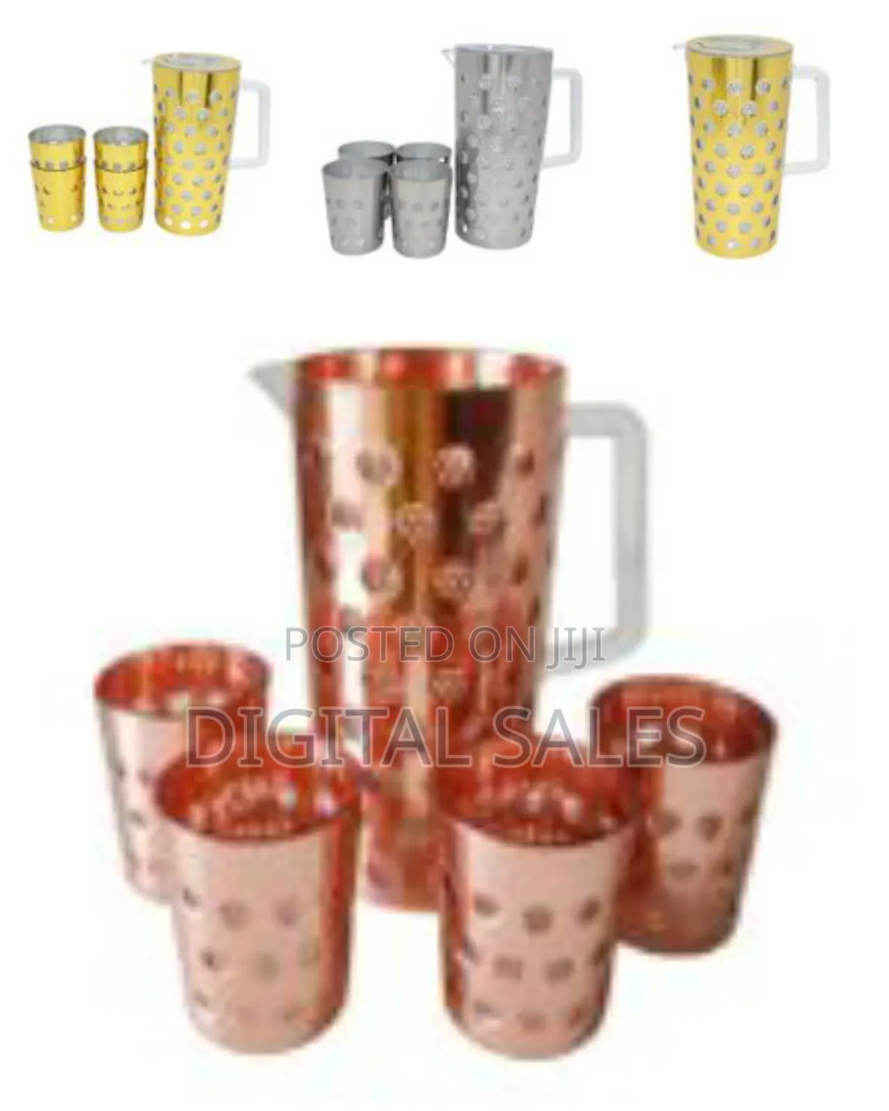 Plastic Water 1 Jug 4 Pieces Glass Combo Set for Dining Table