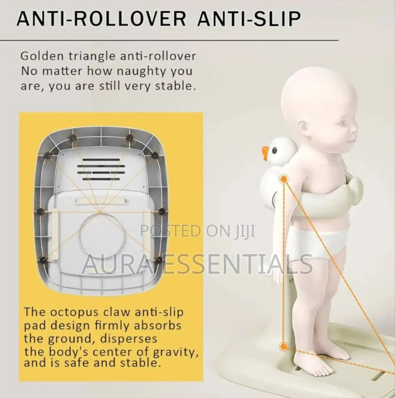 Adjustable Height Baby Shower Stand With Anti-slip Base
