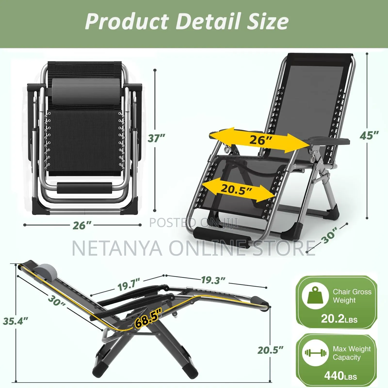Zero Gravity Reclining Chair With Cushion