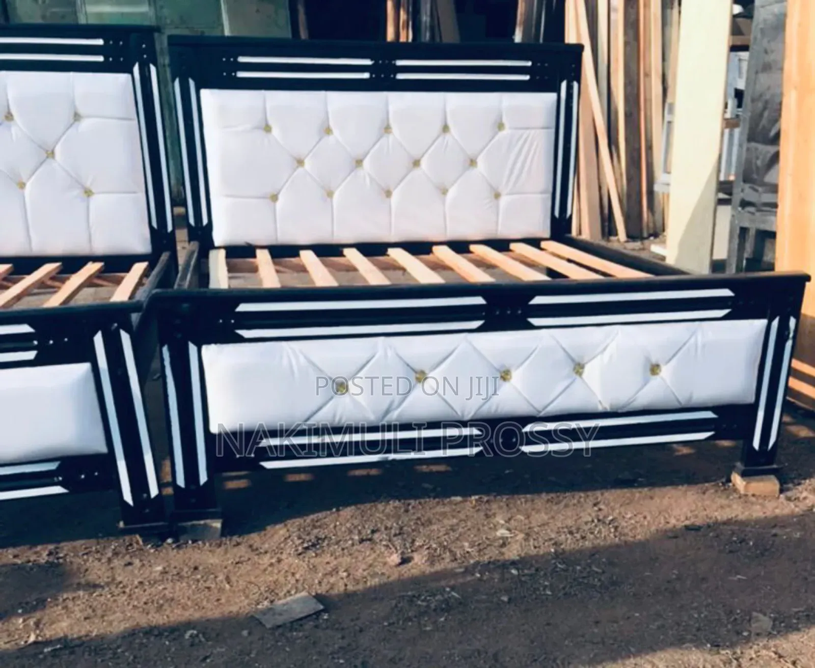 Five by Six Bed With White Lines