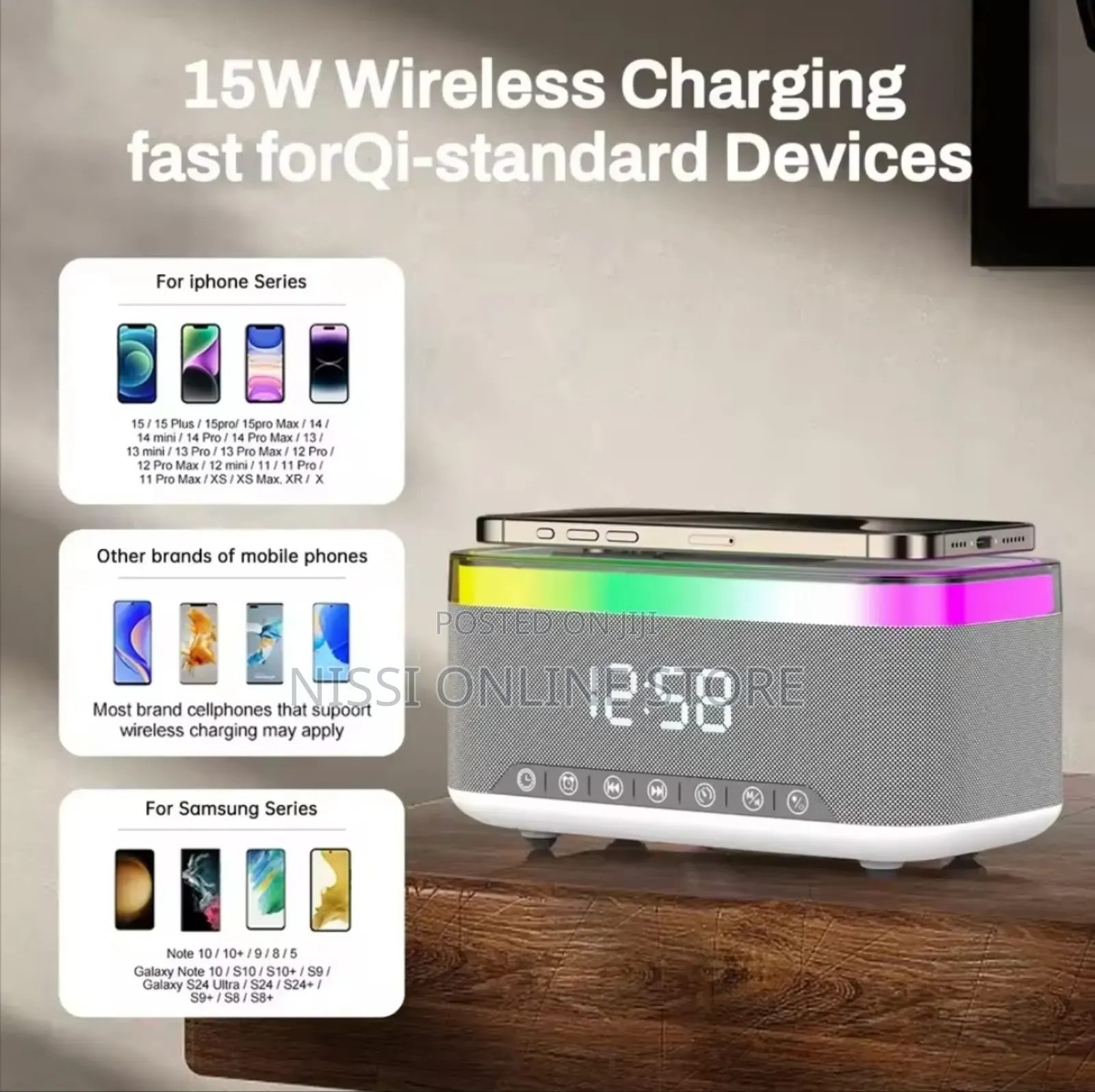Bluetooth Led Wireless Charging Speaker