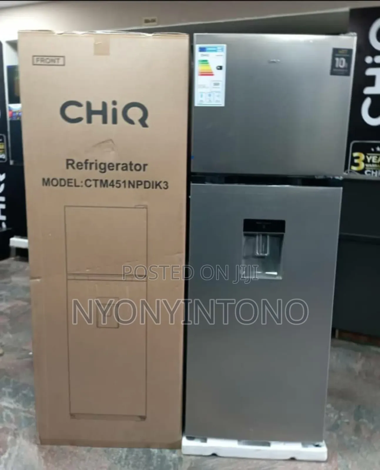 Chiq 451litres Frost Free Double Door Fridge With Water Dispenser