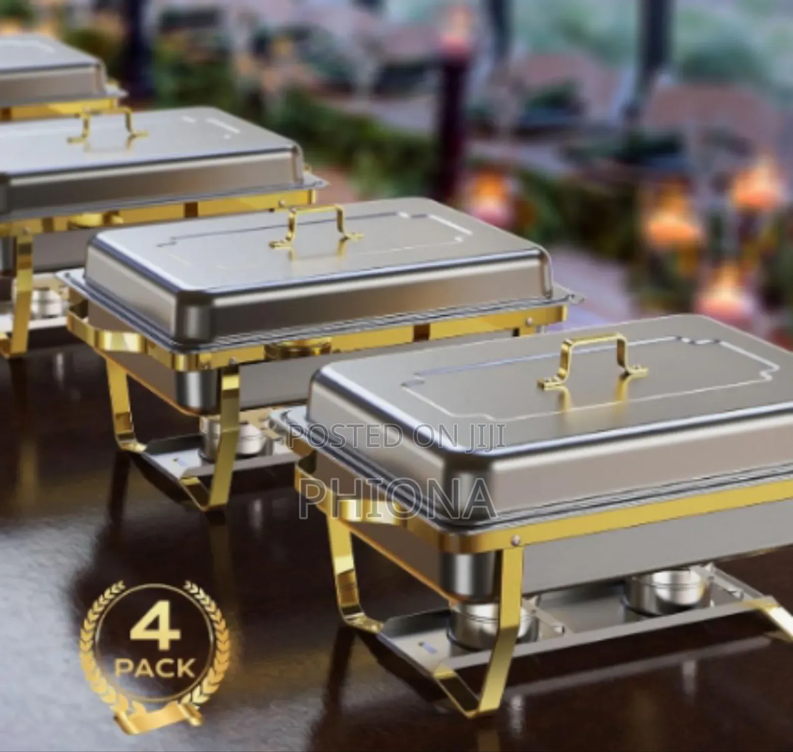 Elegant Gold and Silver Chaffing Dishes in 4pcs