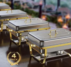 Elegant Gold and Silver Chaffing Dishes in 4pcs