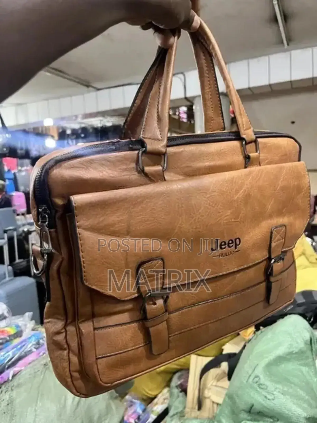 Leather Jeep Laptop Bag Briefcase
