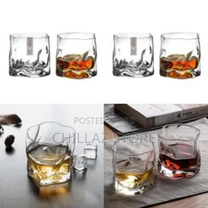 6 PCS of 250ml Distorted Shape Whiskey Glasses