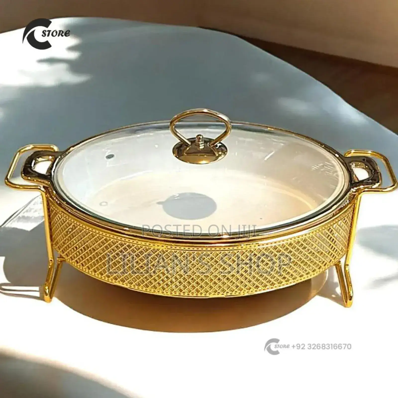 Luxury Gold Ceramic Oval Chafing Dish