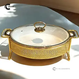 Luxury Gold Ceramic Oval Chafing Dish
