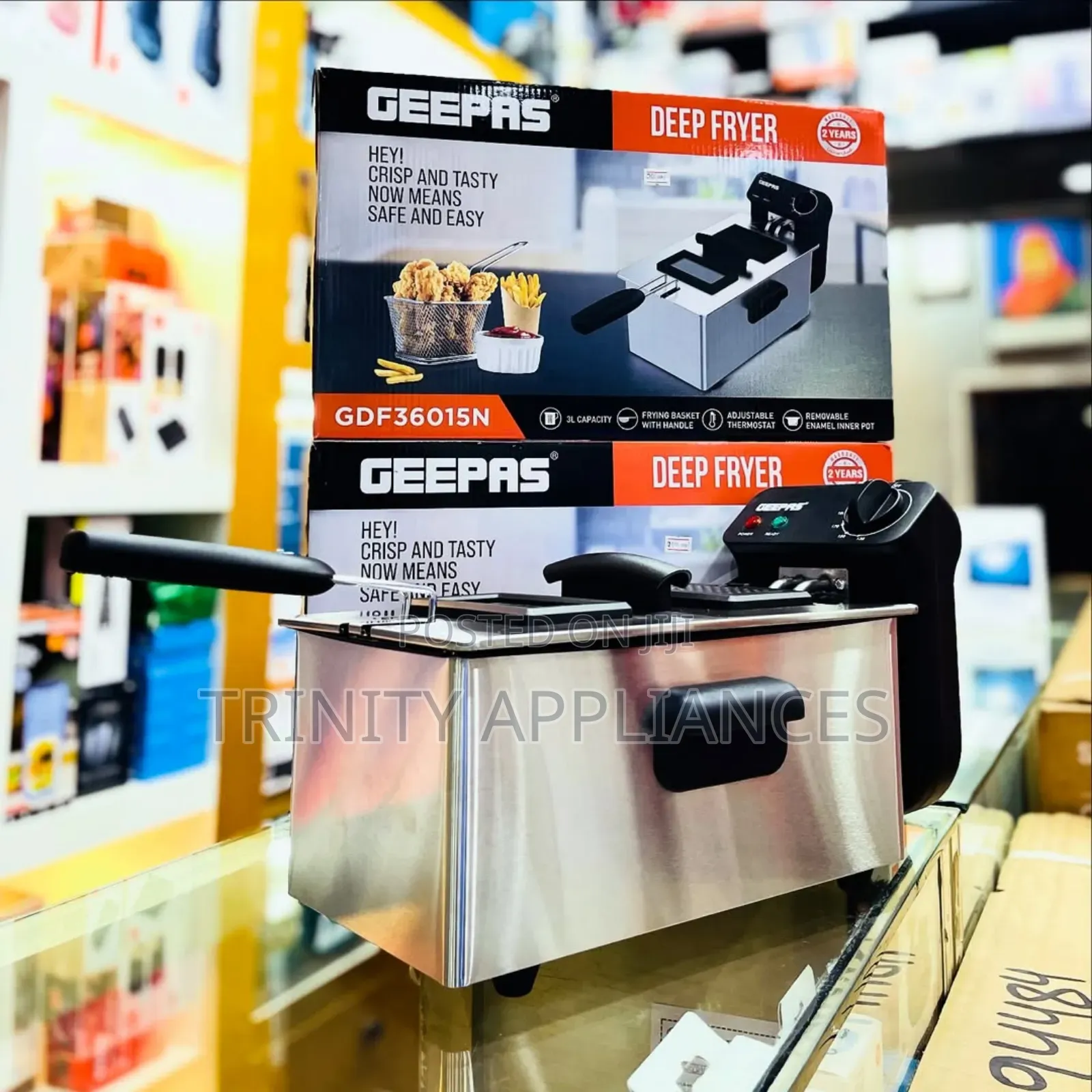 Geepas 3l Premium Stainless Steel Deep Fryer Gdf36015