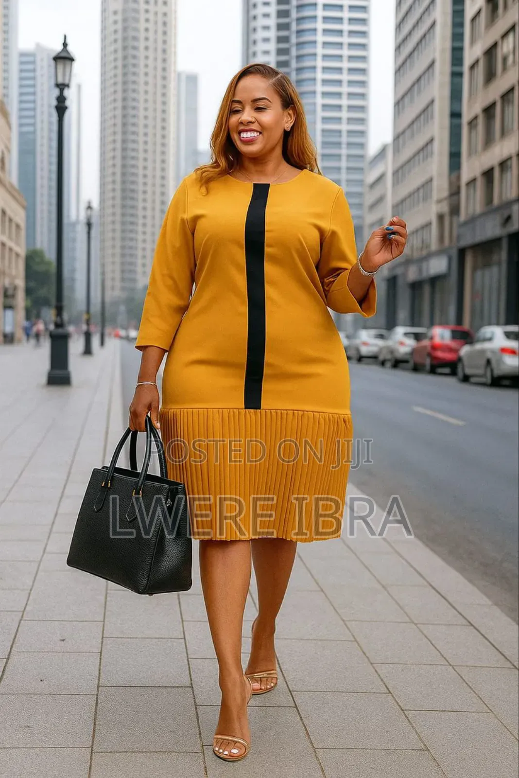 Yellow Office Dresses for Ladies Size 44-52