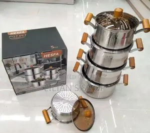 Hesfa 5-Piece Stainless Steel Pot Set.