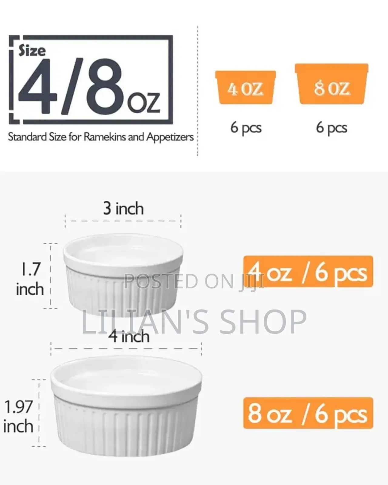 12pcs Ramekins Bowls Set