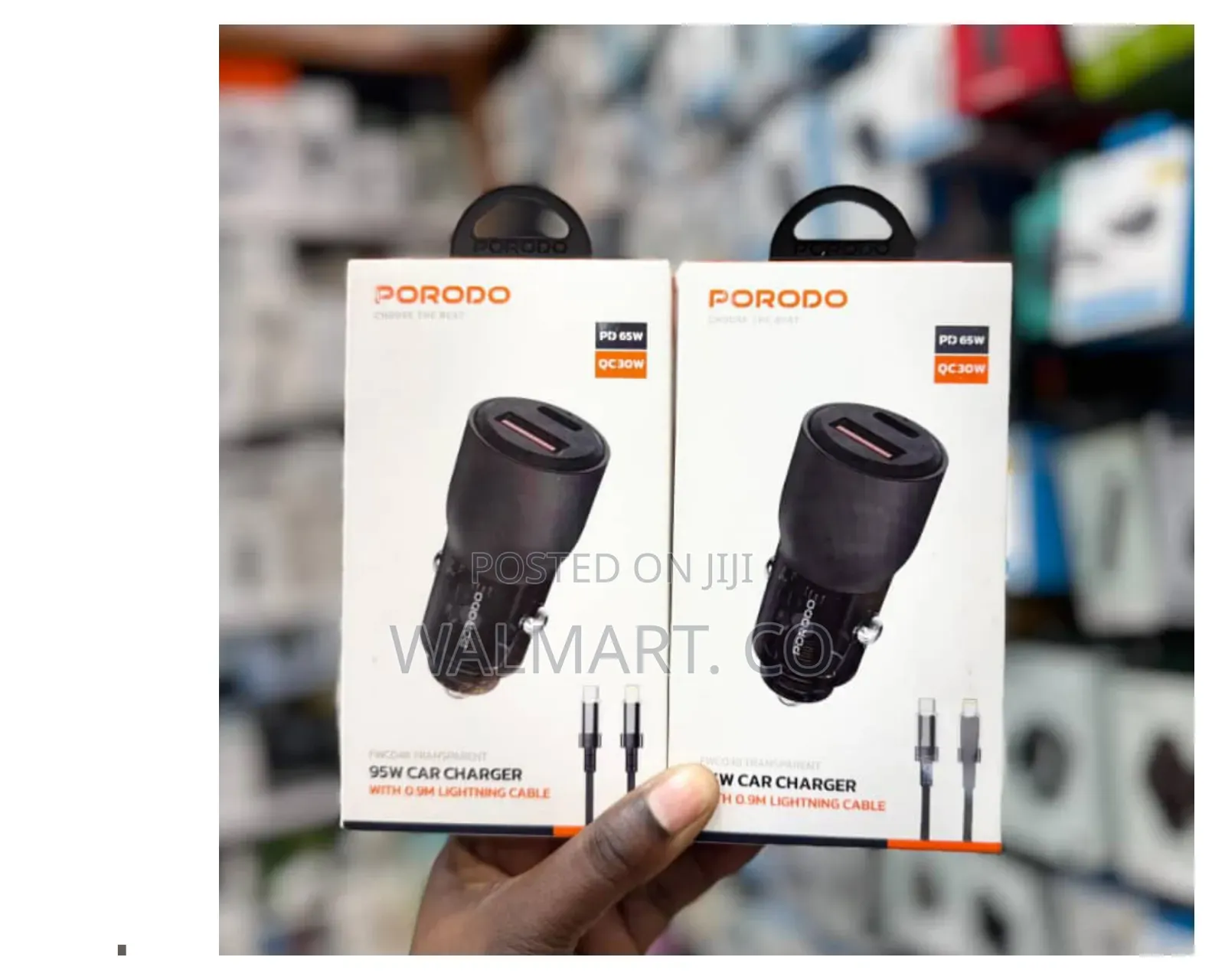 Porodo 95w Car Charger With 0.9m Lightning Cable