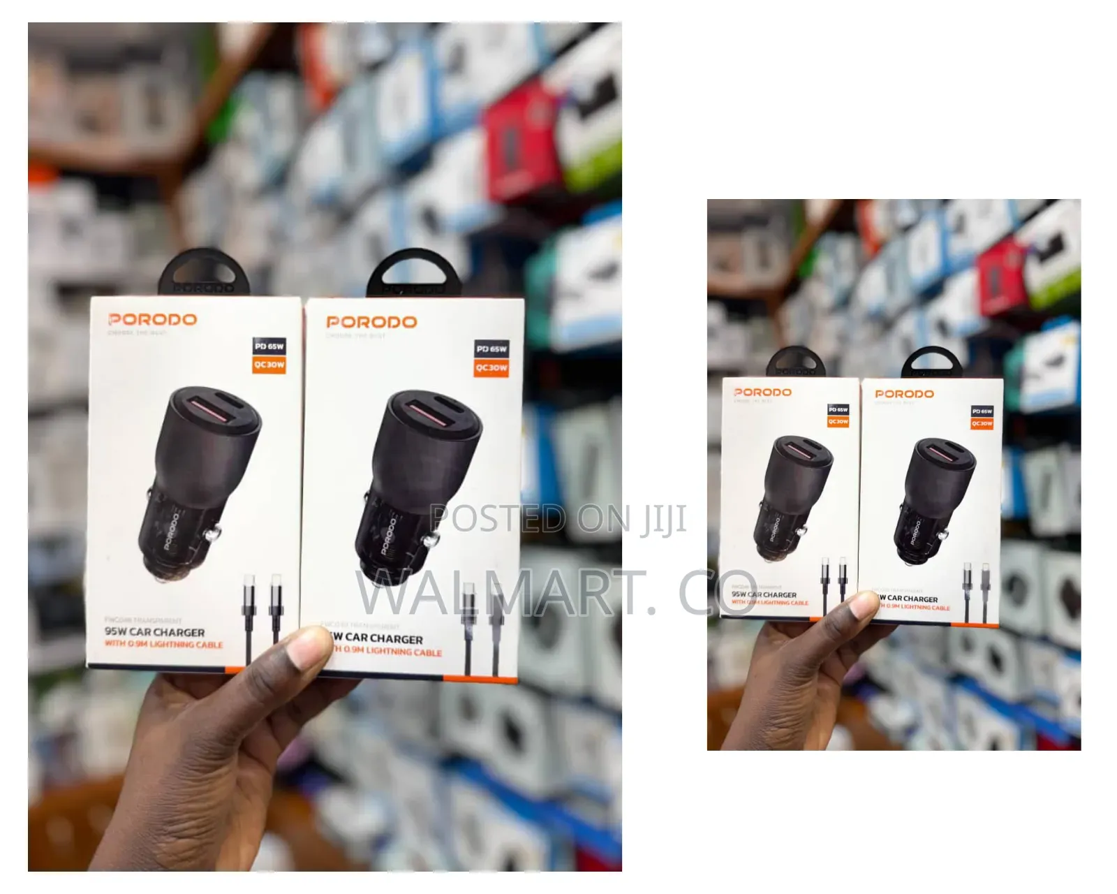 Porodo 95w Car Charger With 0.9m Lightning Cable